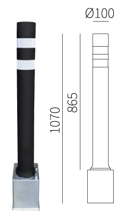 pilonas flexible extraíble doble tira base de metal